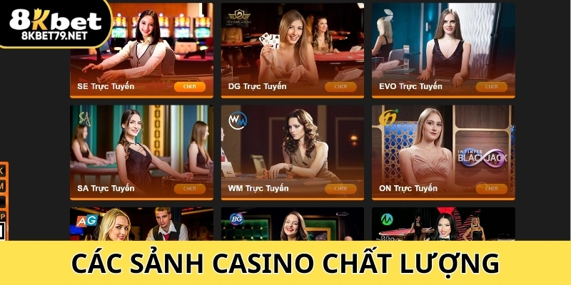 Các sảnh Casino chất lượng với trò chơi đa dạng và phần thưởng hấp dẫn