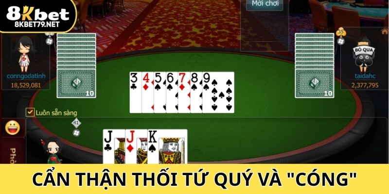 Cẩn thận thối tứ quý và tránh "cóng" để không mất tiền cược trong cách chơi Sâm