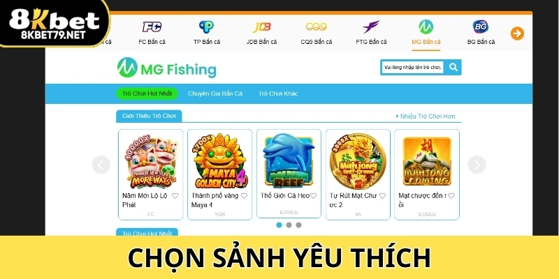 Chọn sảnh yêu thích và bắt đầu cuộc chơi ngay trên giao diện dễ dàng